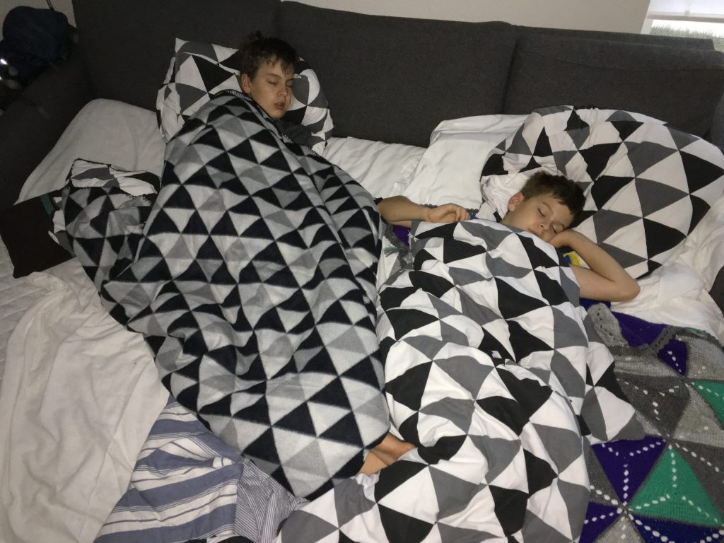 The Boys sleeping late