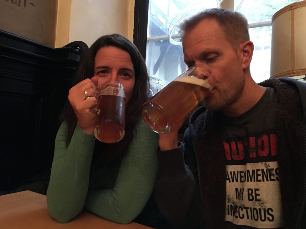 Tim and Karen enjoying German bier