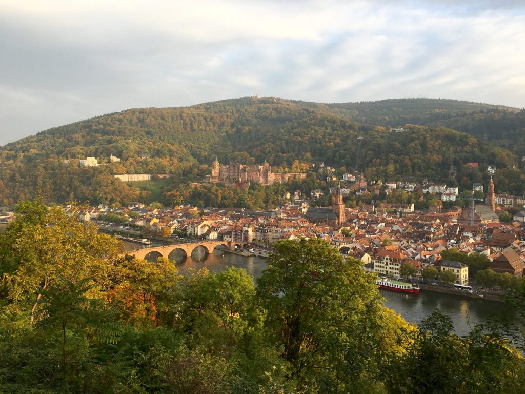 Heidelberg in the "golden hour" before sunset.